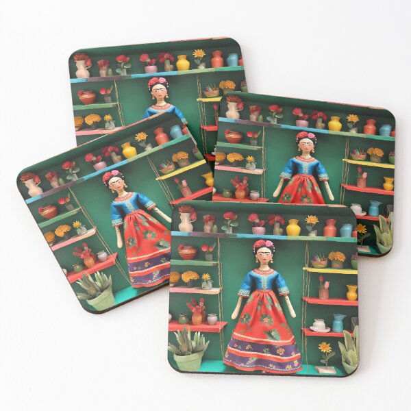 Item preview, Frida Kahlo doll blue and red designed and sold by Joanne Walsh.