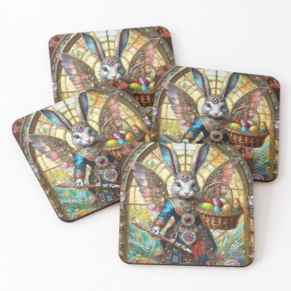 Item preview, Easter Bunny Angel Warrior Delivering Easter Eggs designed and sold by Lee Hiller Designs.