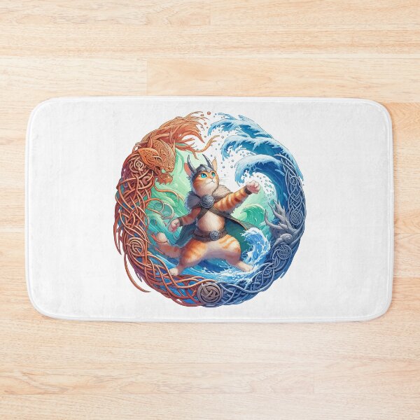 Item preview, Cute Viking Cat Norse Mythology Celtic Knot designed and sold by TomFrontierArt.
