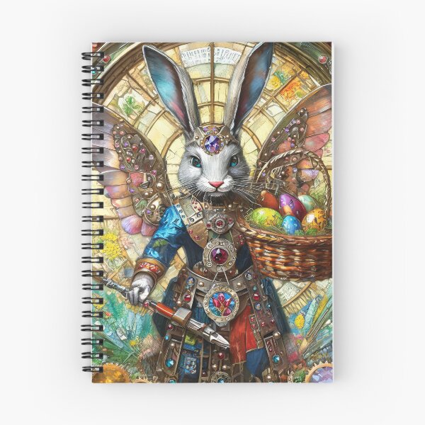 Aperçu de l'œuvre Lapin de Pâques Ange Guerrier livrant des œufs de Pâques créée et vendue par Lee Hiller Designs.
