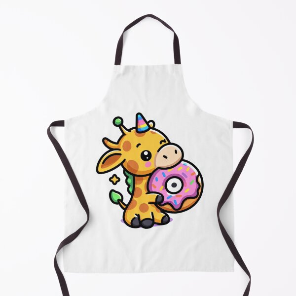 Item preview, Cute Kawaii Giraffe eating a donut designed and sold by BeardedTree.