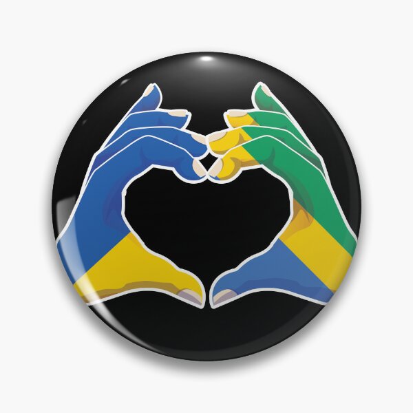 Item preview, Gabon Gabonese Ukraine Ukrainian Love Heart Peace designed and sold by FlagX.
