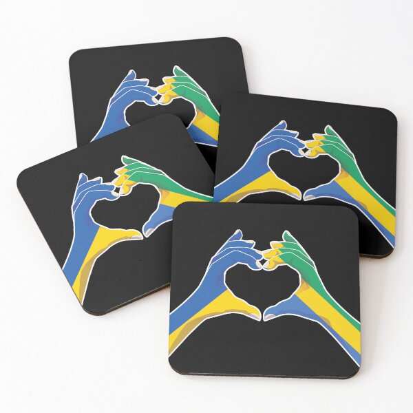 Item preview, Gabon Gabonese Ukraine Ukrainian Love Heart Peace designed and sold by FlagX.