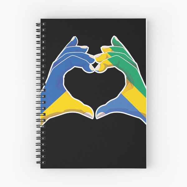 Item preview, Gabon Gabonese Ukraine Ukrainian Love Heart Peace designed and sold by FlagX.