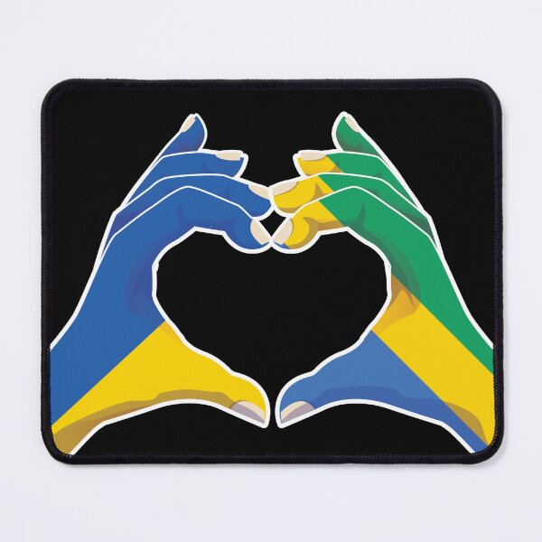 Item preview, Gabon Gabonese Ukraine Ukrainian Love Heart Peace designed and sold by FlagX.