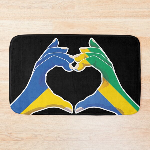 Item preview, Gabon Gabonese Ukraine Ukrainian Love Heart Peace designed and sold by FlagX.