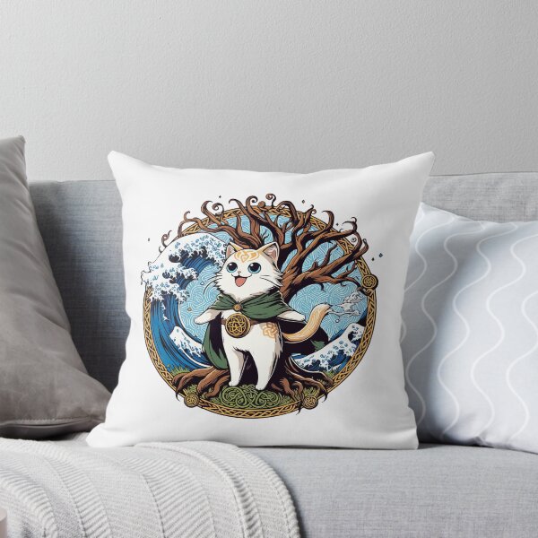 Item preview, Kawaii Viking Cat Norse Mythology Celtic Knot designed and sold by TomFrontierArt.