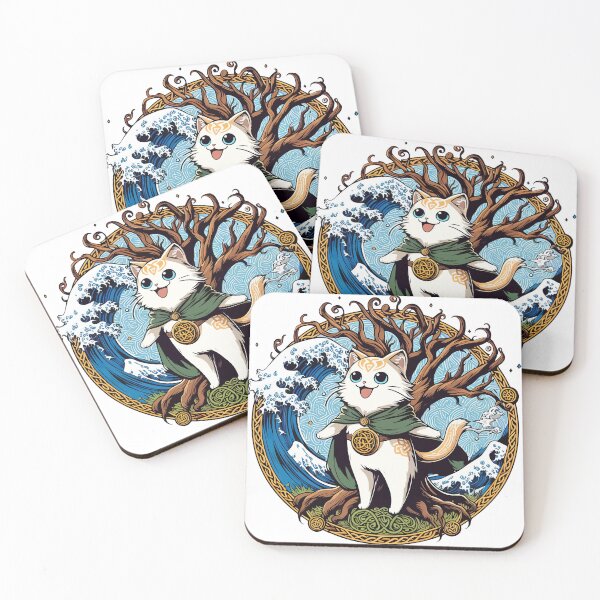 Item preview, Kawaii Viking Cat Norse Mythology Celtic Knot designed and sold by TomFrontierArt.