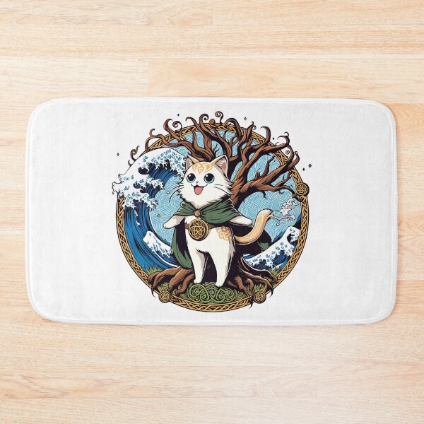 Item preview, Kawaii Viking Cat Norse Mythology Celtic Knot designed and sold by TomFrontierArt.