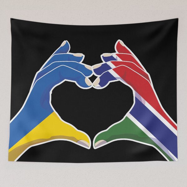 Item preview, Gambia Gambian Ukraine Ukrainian Love Heart Peace designed and sold by FlagX.