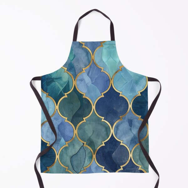 Item preview, Turquoise Green, Aqua & Gold Decorative Morrocan Tile Pattern designed and sold by GrinGalore.