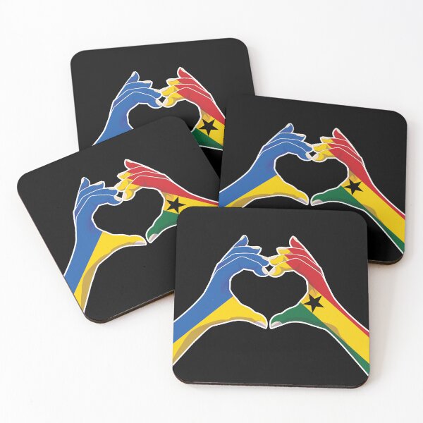 Item preview, Ghana Ghanaian Ukraine Ukrainian Love Heart Peace designed and sold by FlagX.