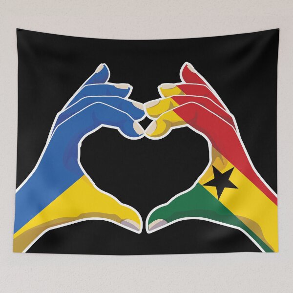 Item preview, Ghana Ghanaian Ukraine Ukrainian Love Heart Peace designed and sold by FlagX.