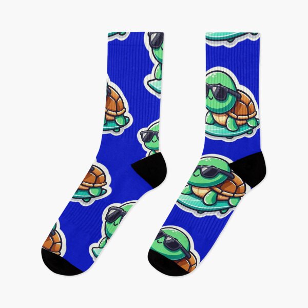 Item preview, Cool Kawaii Surfing Turtle with sunglasses designed and sold by BeardedTree.