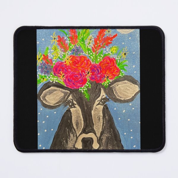 Item preview, Lovely Cow With Flower Crown Under The moon designed and sold by Ann Marie Olsen.