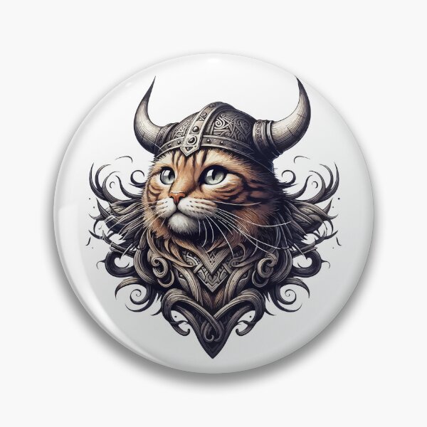 Item preview, Funny Viking Warrior Cat Norse Mythology Anime Portrait designed and sold by TomFrontierArt.
