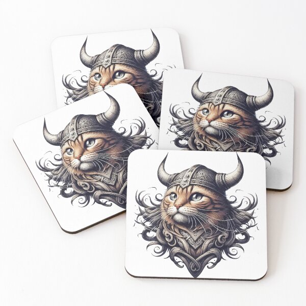 Item preview, Funny Viking Warrior Cat Norse Mythology Anime Portrait designed and sold by TomFrontierArt.