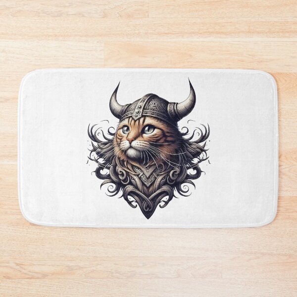 Item preview, Funny Viking Warrior Cat Norse Mythology Anime Portrait designed and sold by TomFrontierArt.