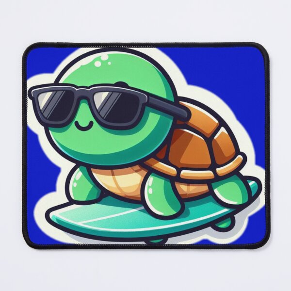 Item preview, Cool Kawaii Surfing Turtle with sunglasses designed and sold by BeardedTree.