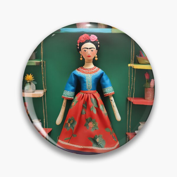 Item preview, Frida Kahlo doll blue and red designed and sold by Joanne Walsh.