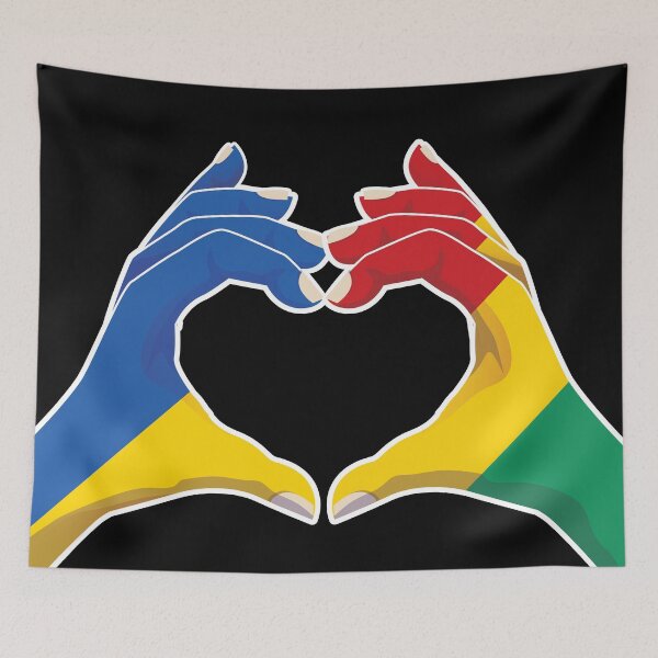 Item preview, Guinea Guinean Ukraine Ukrainian Love Heart Peace designed and sold by FlagX.