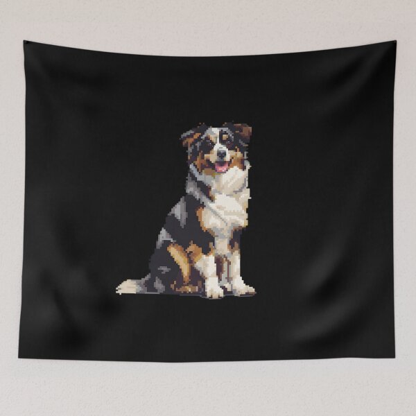 Item preview, Pixel Portrait Australian Shepherd designed and sold by CUTEDOGGIEZ.