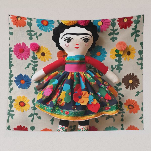 Item preview, Frida Kahlo rag doll designed and sold by Joanne Walsh.