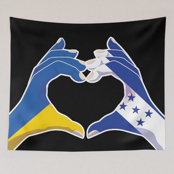 Item preview, Honduras Honduran Ukraine Ukrainian Love Heart Peace designed and sold by FlagX.