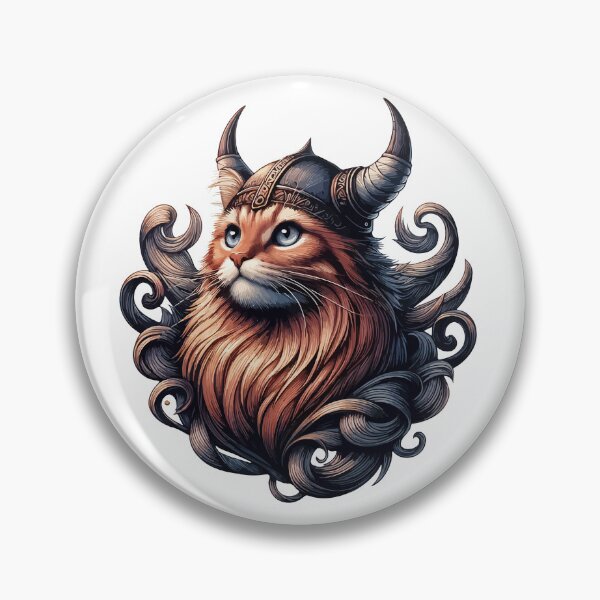 Item preview, Funny Viking Warrior Cat Norse Mythology Anime Portrait designed and sold by TomFrontierArt.