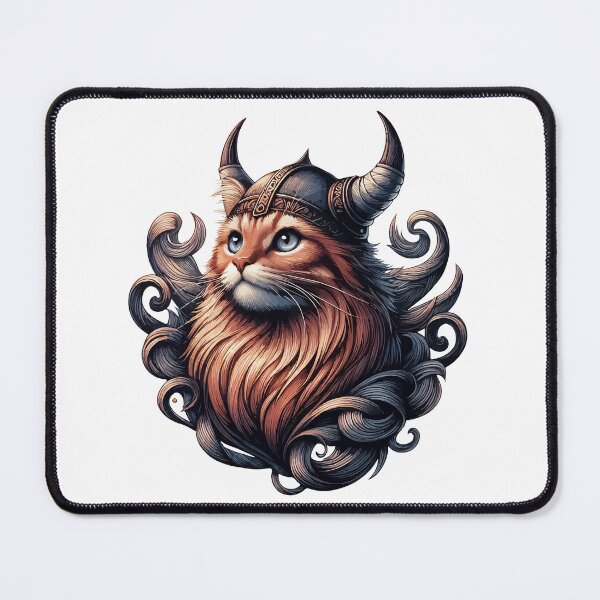 Item preview, Funny Viking Warrior Cat Norse Mythology Anime Portrait designed and sold by TomFrontierArt.