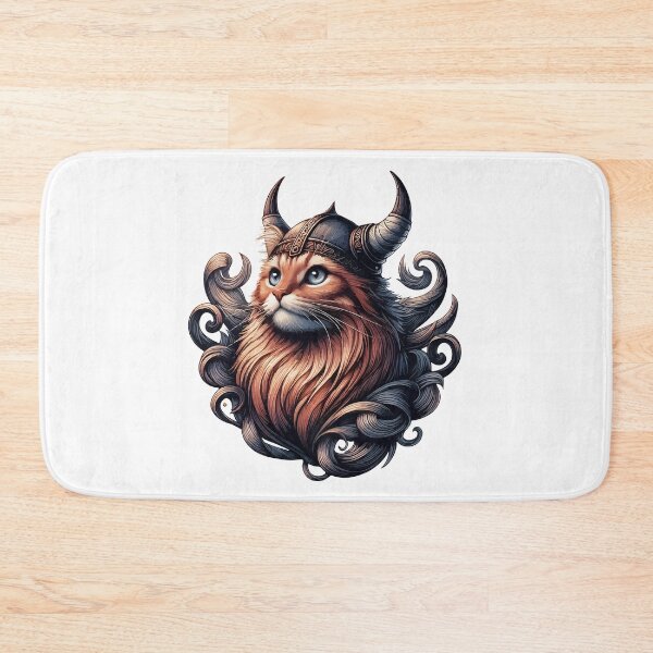 Item preview, Funny Viking Warrior Cat Norse Mythology Anime Portrait designed and sold by TomFrontierArt.