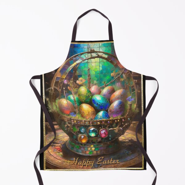 Artikelvorschau, Bejeweled Buntglas-Osterkorb mit Eiern entworfen und verkauft von Lee Hiller Designs.