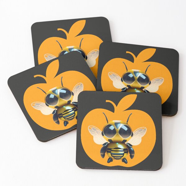 Item preview, Bee robot on an orange background designed and sold by clarazen.