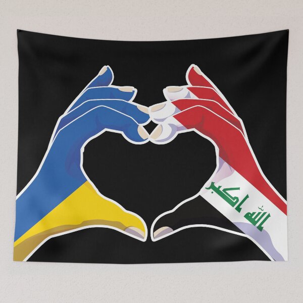 Item preview, Iraq Iraqi Ukraine Ukrainian Love Heart Peace designed and sold by FlagX.