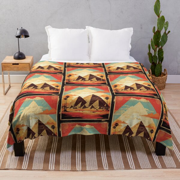 Aperçu de l'œuvre Egypte Coucher de soleil Pyramides de Gizeh Affiche vintage Tourisme 2 créée et vendue par TravelersGems.