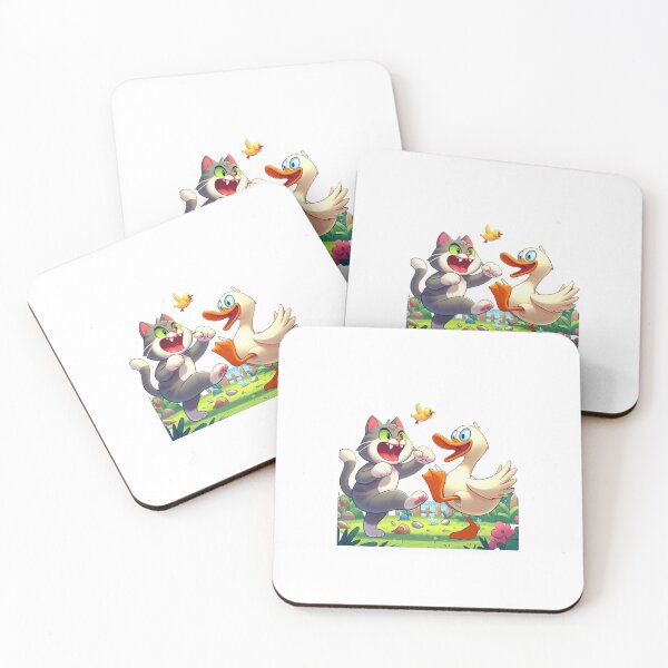 Item preview, A kitten is fighting with a duck. designed and sold by liugr-dl.