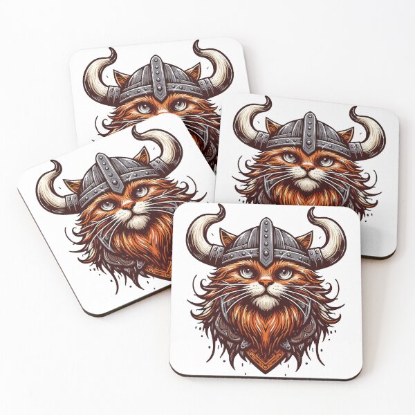 Item preview, Funny Viking Warrior Cat Norse Mythology Anime Portrait designed and sold by TomFrontierArt.