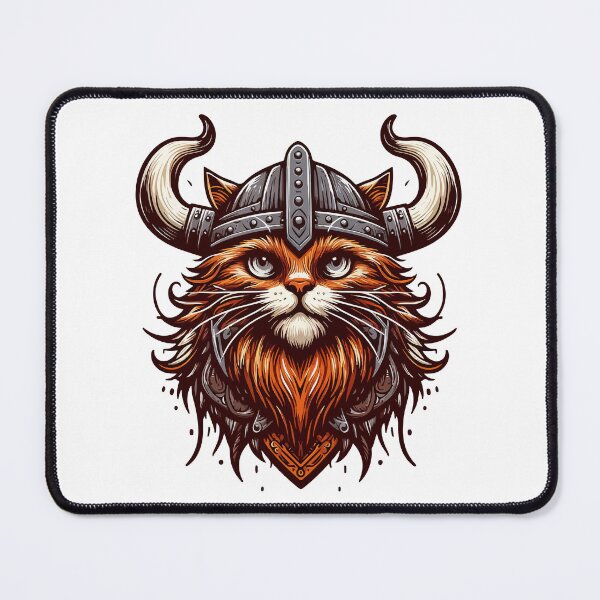 Item preview, Funny Viking Warrior Cat Norse Mythology Anime Portrait designed and sold by TomFrontierArt.