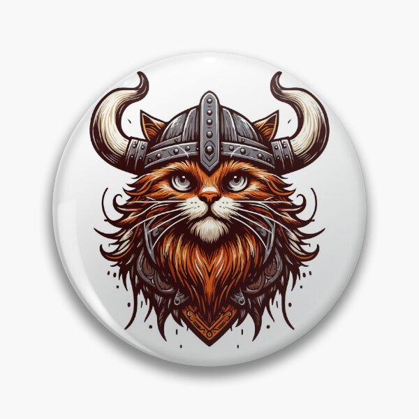 Item preview, Funny Viking Warrior Cat Norse Mythology Anime Portrait designed and sold by TomFrontierArt.