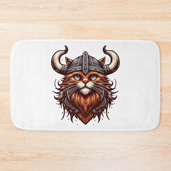 Item preview, Funny Viking Warrior Cat Norse Mythology Anime Portrait designed and sold by TomFrontierArt.