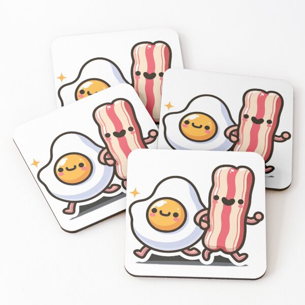 Item preview, Egg and Bacon Kawaii friends  designed and sold by BeardedTree.