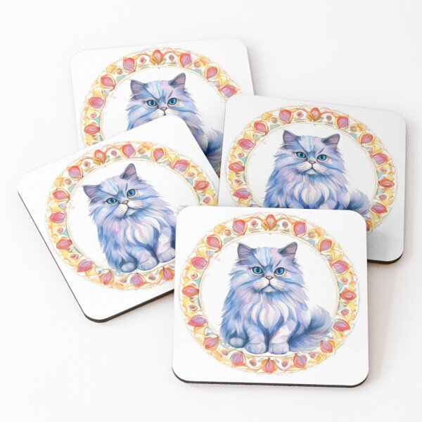 Item preview, Technicolor Persian Cat art designed and sold by PrintsBySarahB.