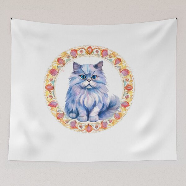 Item preview, Technicolor Persian Cat art designed and sold by PrintsBySarahB.