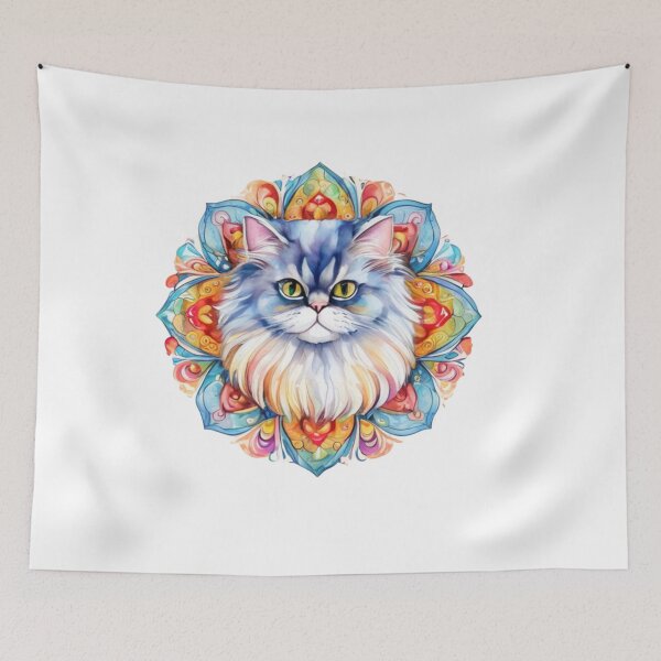 Item preview, Technicolor Persian Cat art designed and sold by PrintsBySarahB.