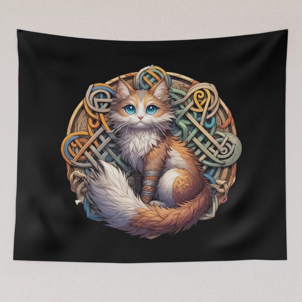 Item preview, Funny Viking Warrior Cat Norse Mythology Anime designed and sold by TomFrontierArt.