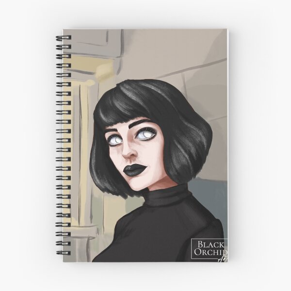 Item preview, Eyeless black hair woman designed and sold by BlackOrchidArt.