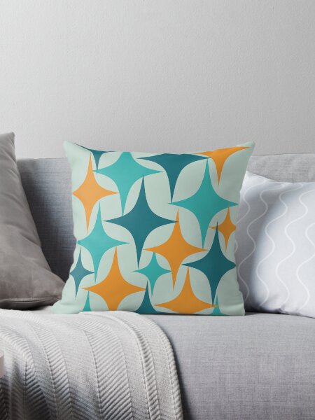 Item preview, Mid Century Modern Atomic Starburst Aqua, Teal, Orange designed and sold by trdstudio.