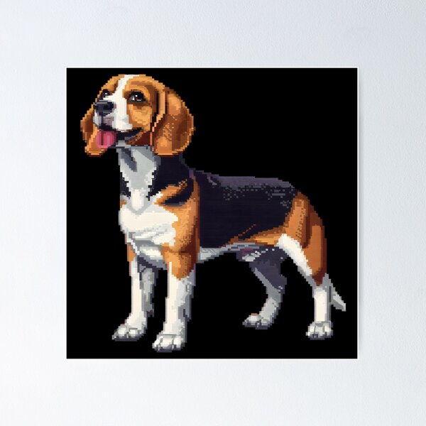 Aperçu de l'œuvre Pixel Art Beagle 16 Bits créée et vendue par CUTEDOGGIEZ.