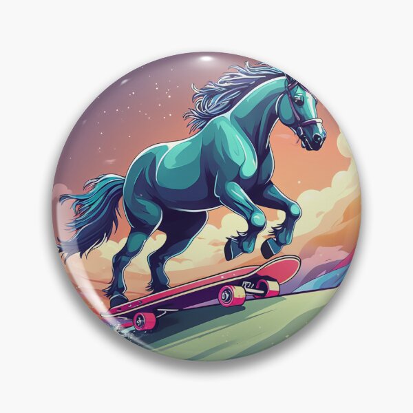 Item preview, HORSE & SKATBOARD designed and sold by AmazingBackDrop.