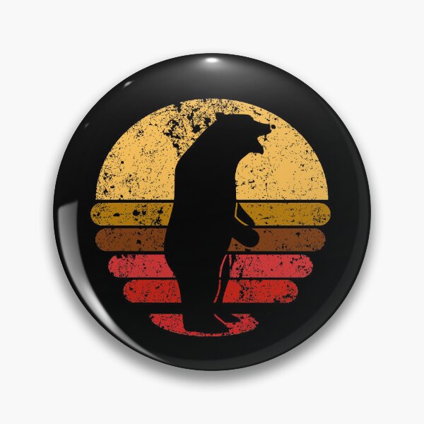 Item preview, Bear Standing In Yellow, Orange, Red And Brown Retro Grunge Sunset designed and sold by justypun.